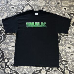 Vintage M&O Knits Hulk Marvel 2003 Movie Promo Black Mens T-shirt Size XL